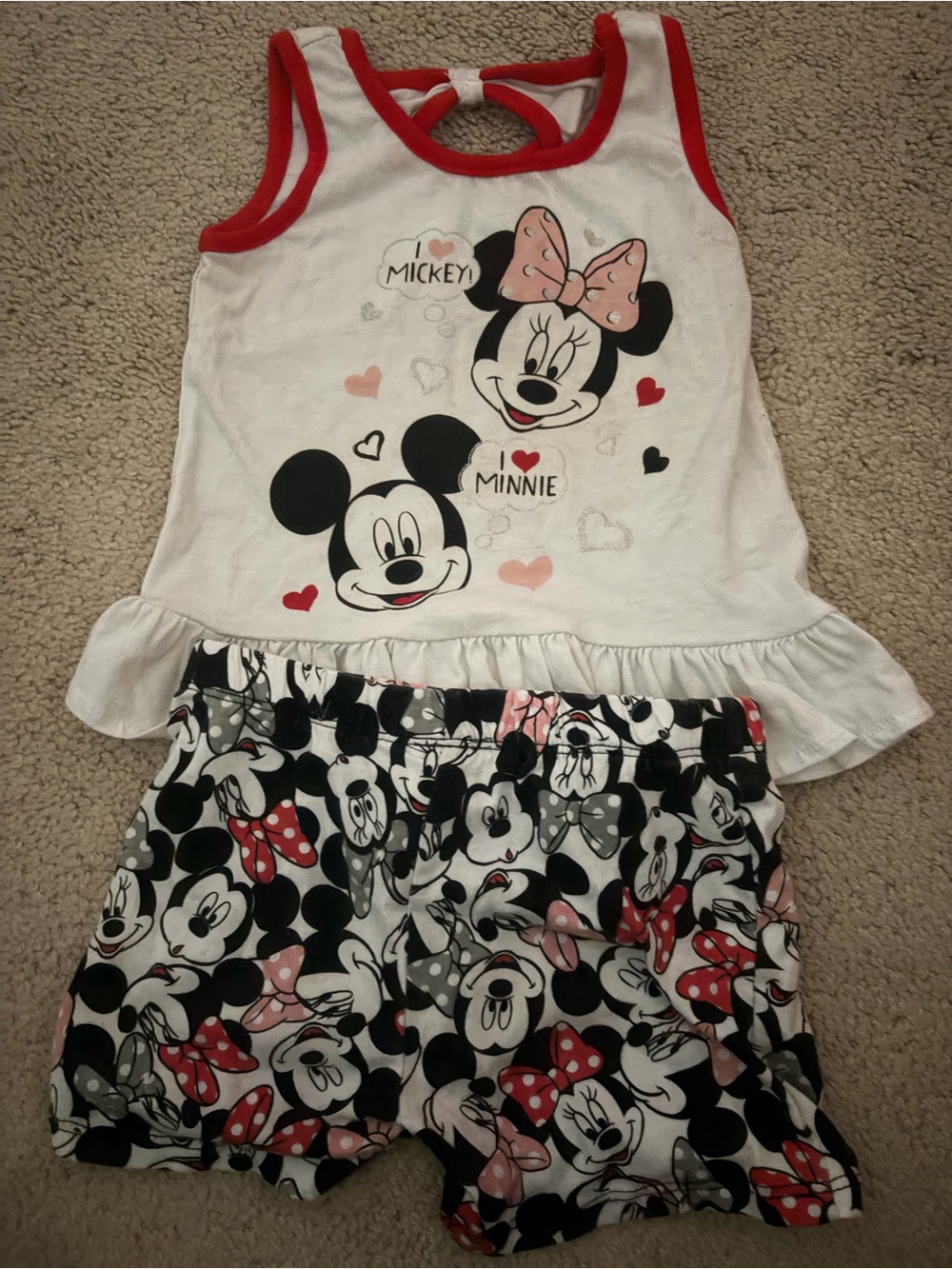 Disney Baby Red and White Minnie Mouse Kids Pajamas